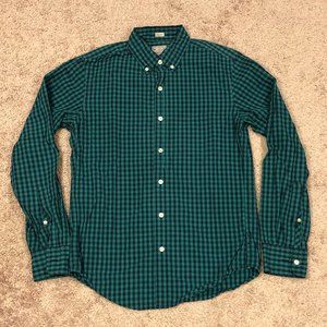 Dark Green Checkered Slim J. Crew Button Up